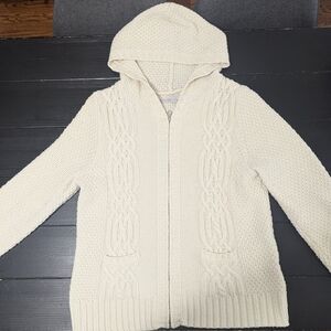 Hooded Old Navy Textured Knit Sweater in Cream